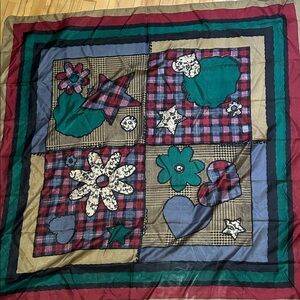 Vintage 100% silk scarf patchwork cottagecore whimsy plaid houndstooth snake